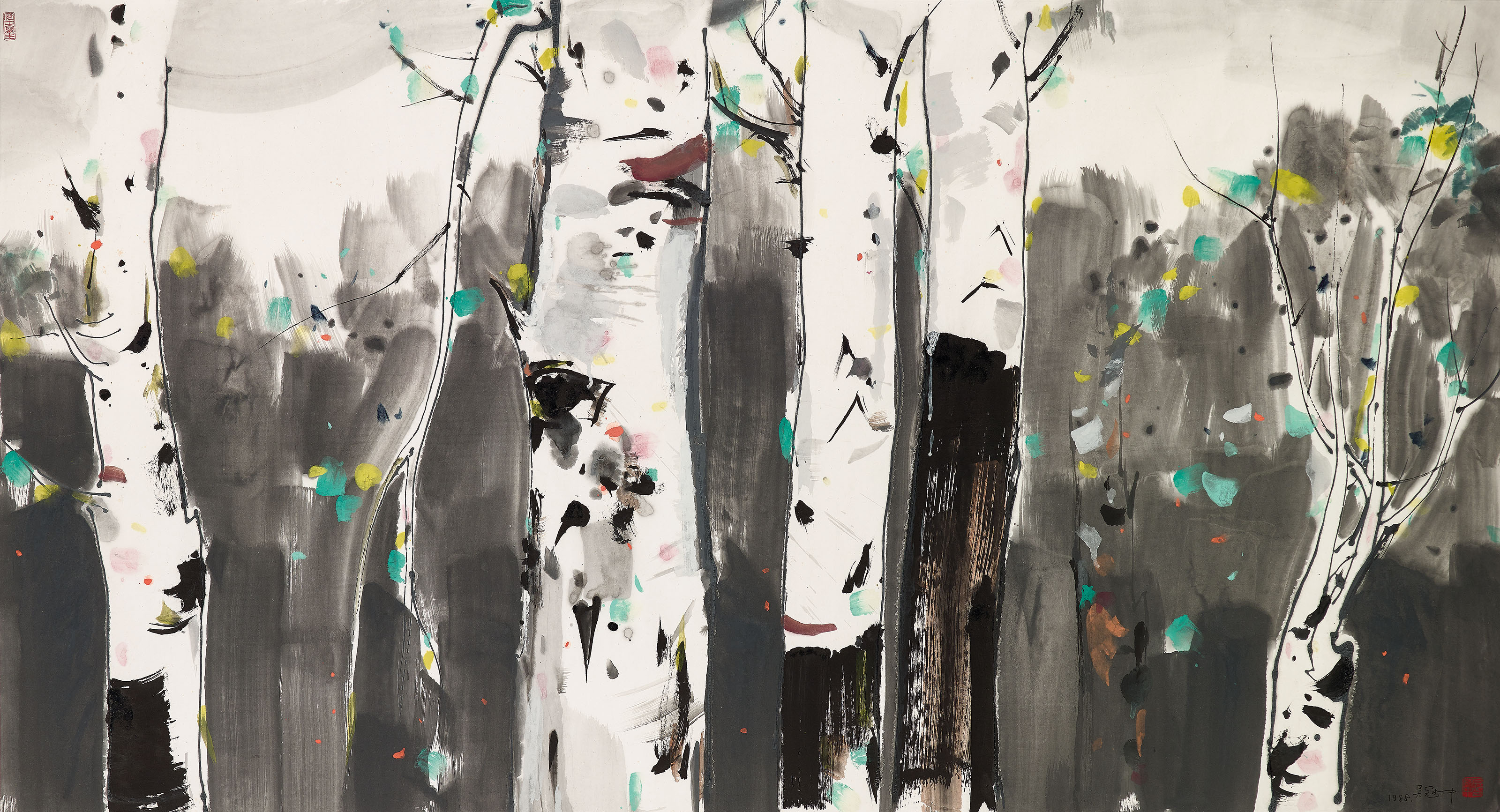 Wu Guanzhong — Белая береза