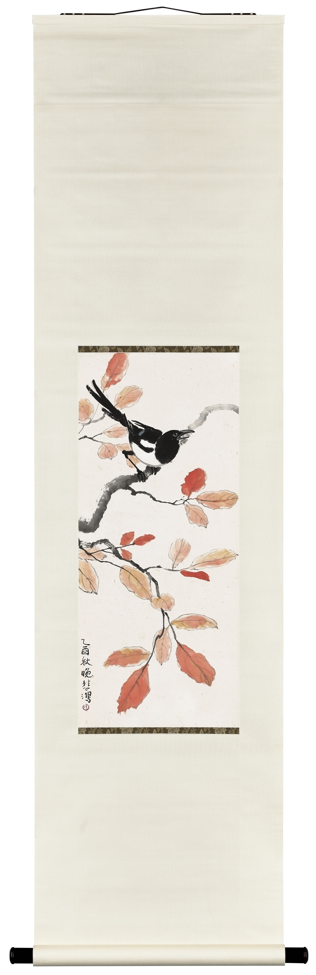 Xu Beihong — Сорока на красных листьях, изображение 2
