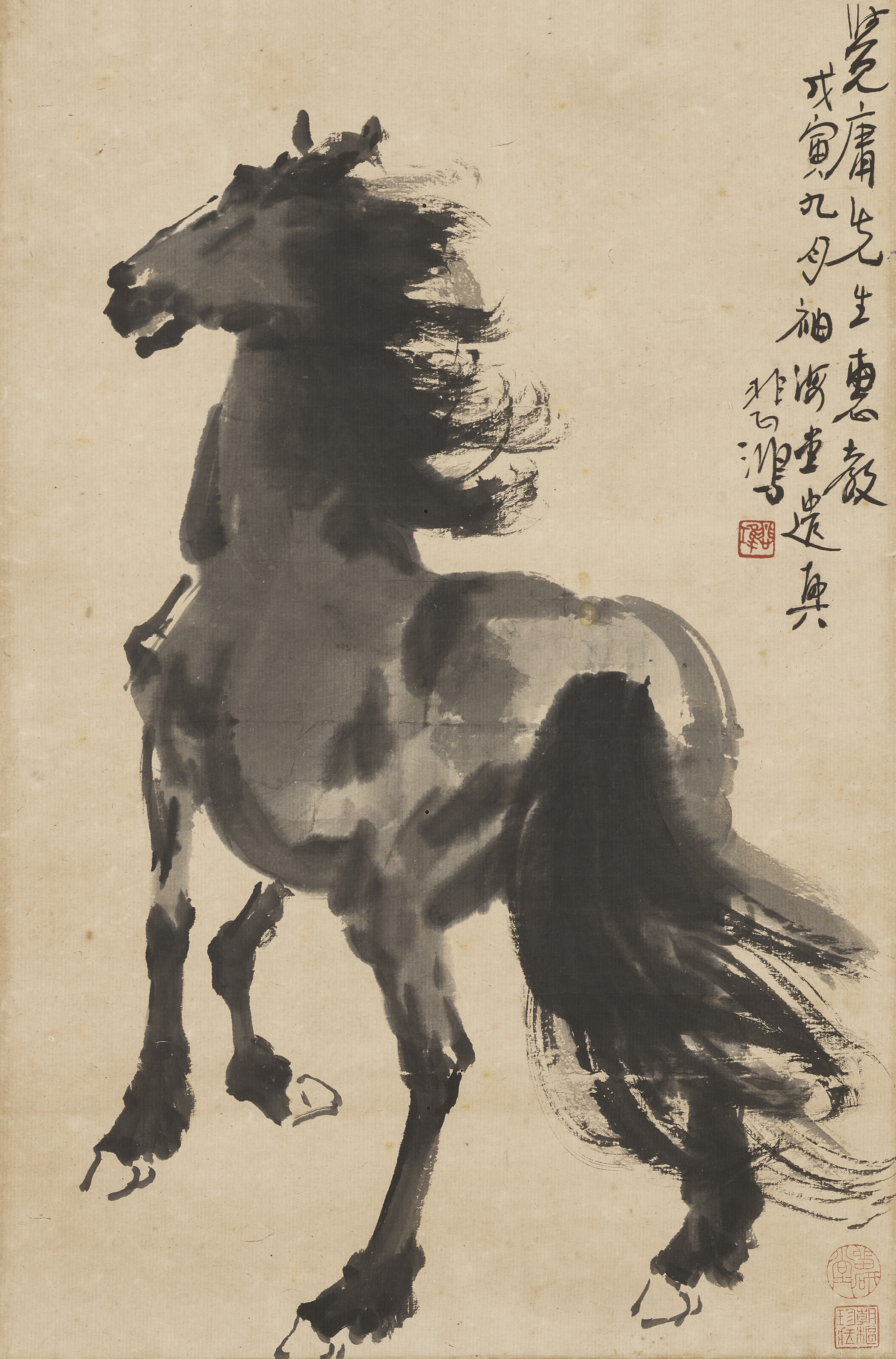 Xu Beihong — Стоящая лошадь, изображение 3