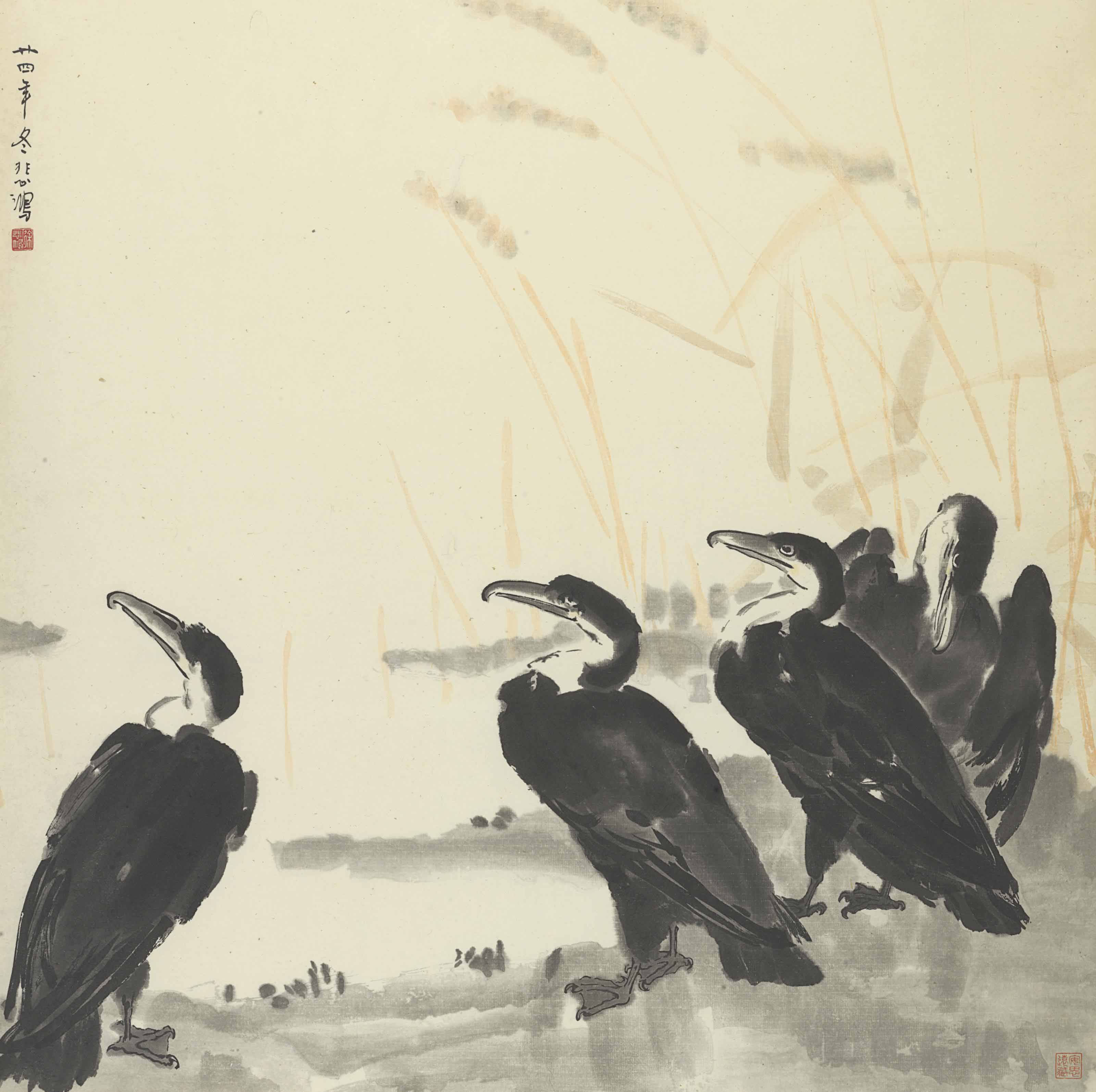 Xu Beihong — Бакланы