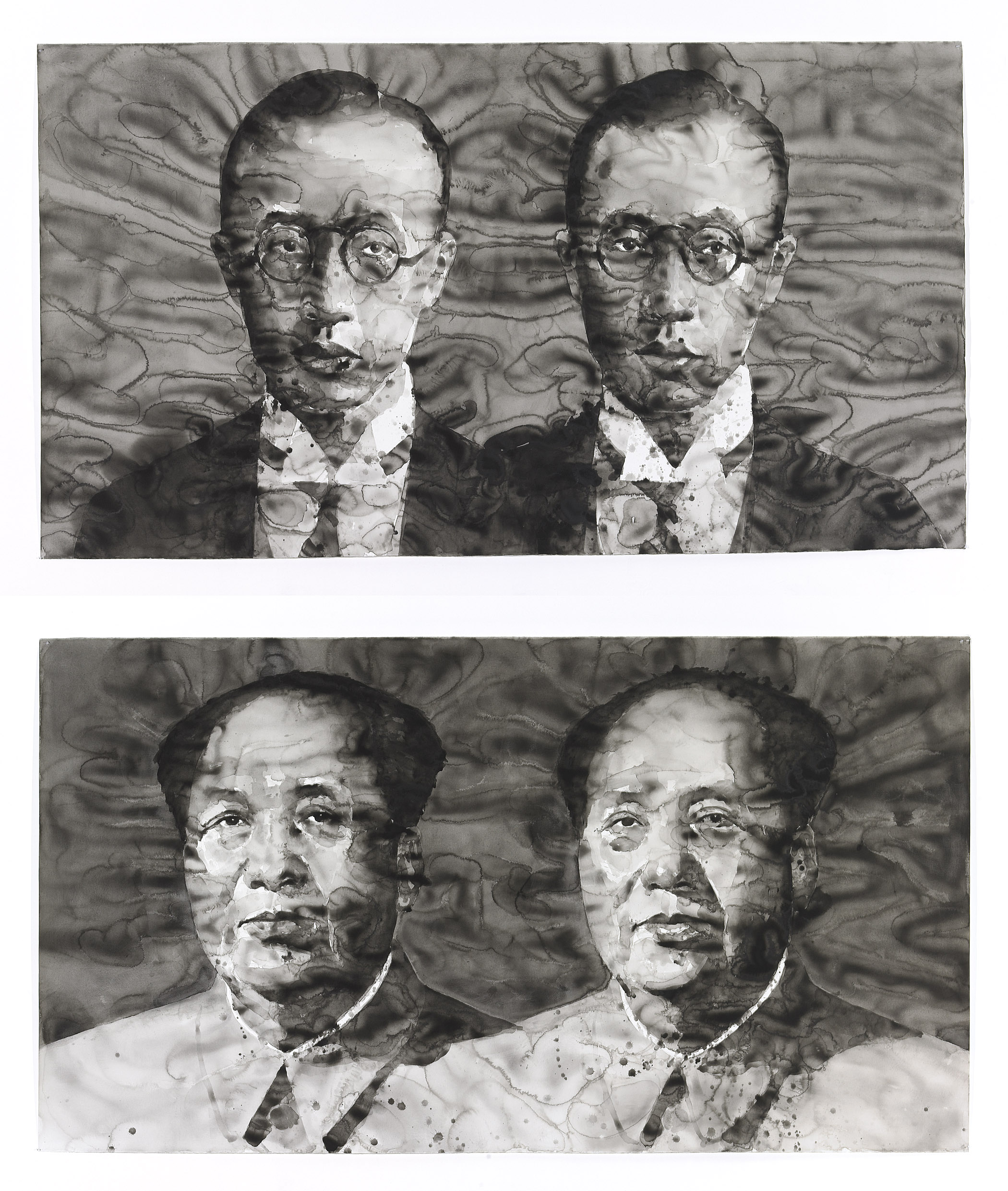 Yan Pei-Ming — Двойной император (Мао, Пуйи) (диптих)