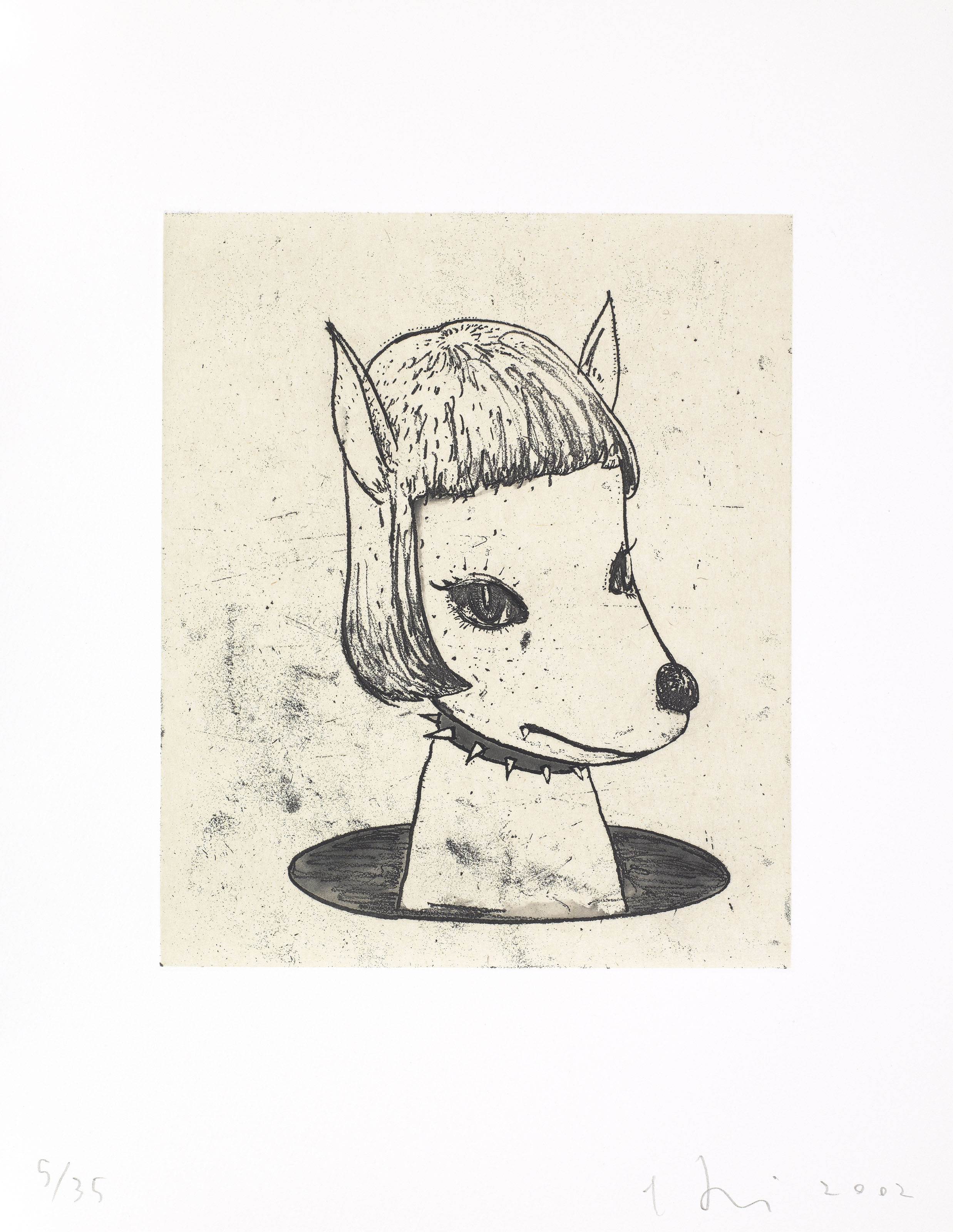 Yoshitomo Nara — Братья с насморком; Ю.Н. (автопортрет); Зеленые глаза; Ночной бродяга; На букву "Ф"; Дождливый день; Веди себя хорошо; Смирительная рубашка; Споки-офф; Туманный день; На вершине мира; и стань мыслителем, изображение 8