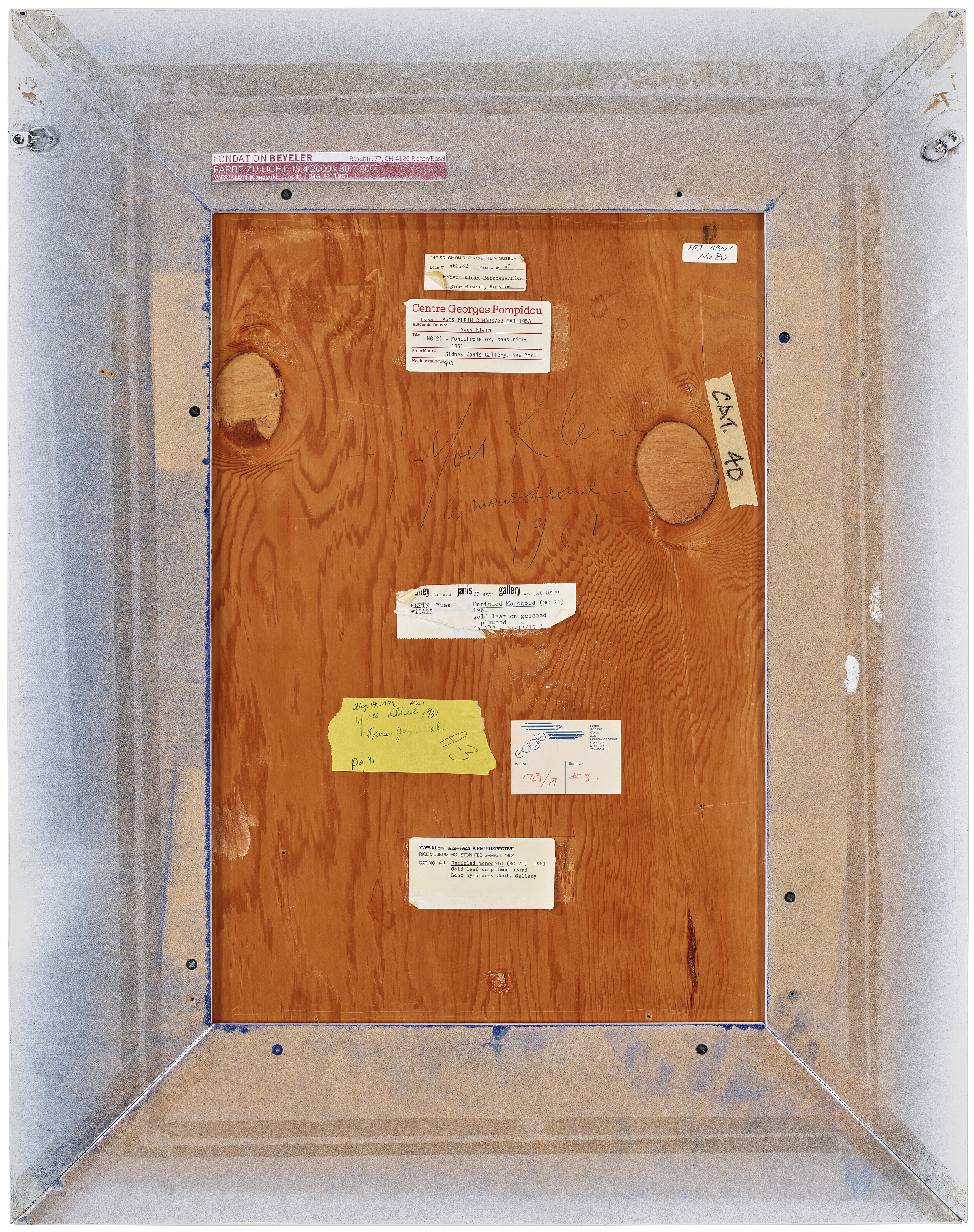 Yves Klein — Одноцветное золото без названия, (MG 21), изображение 5
