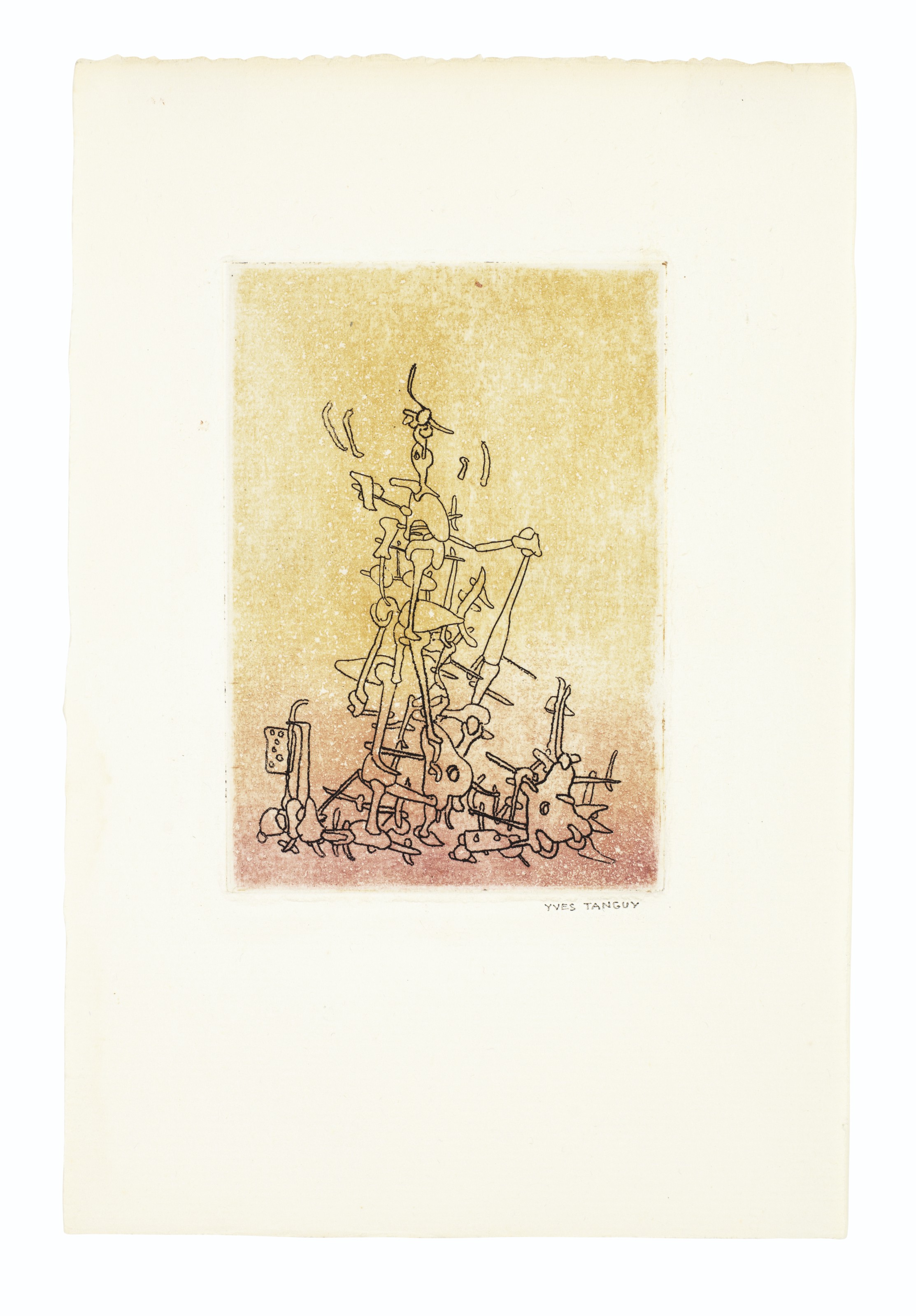 Yves Tanguy — Без названия, из серии "Микробы меняются во времени".