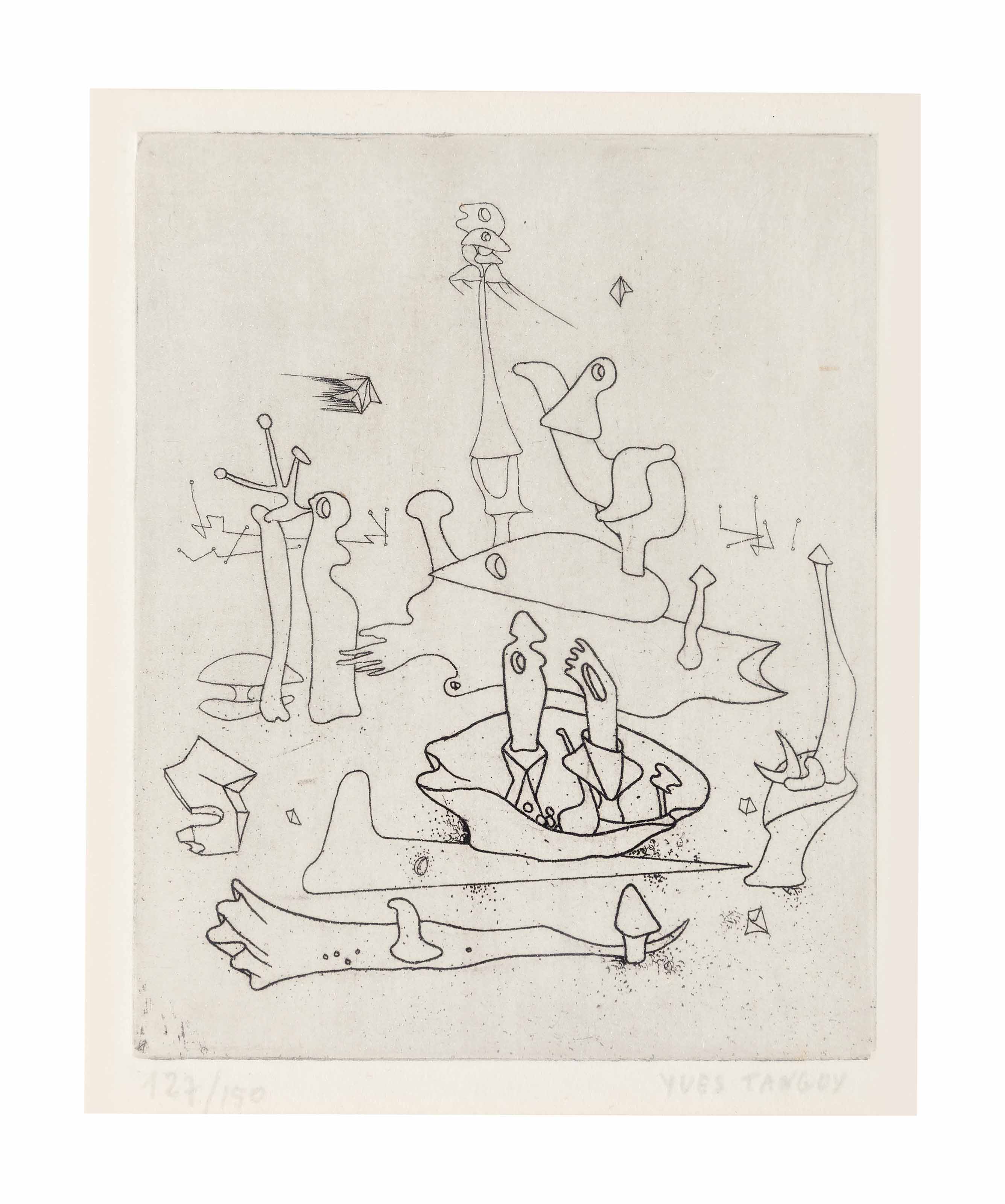 Yves Tanguy — Без названия, от Поля Элюара "Солидарность"
