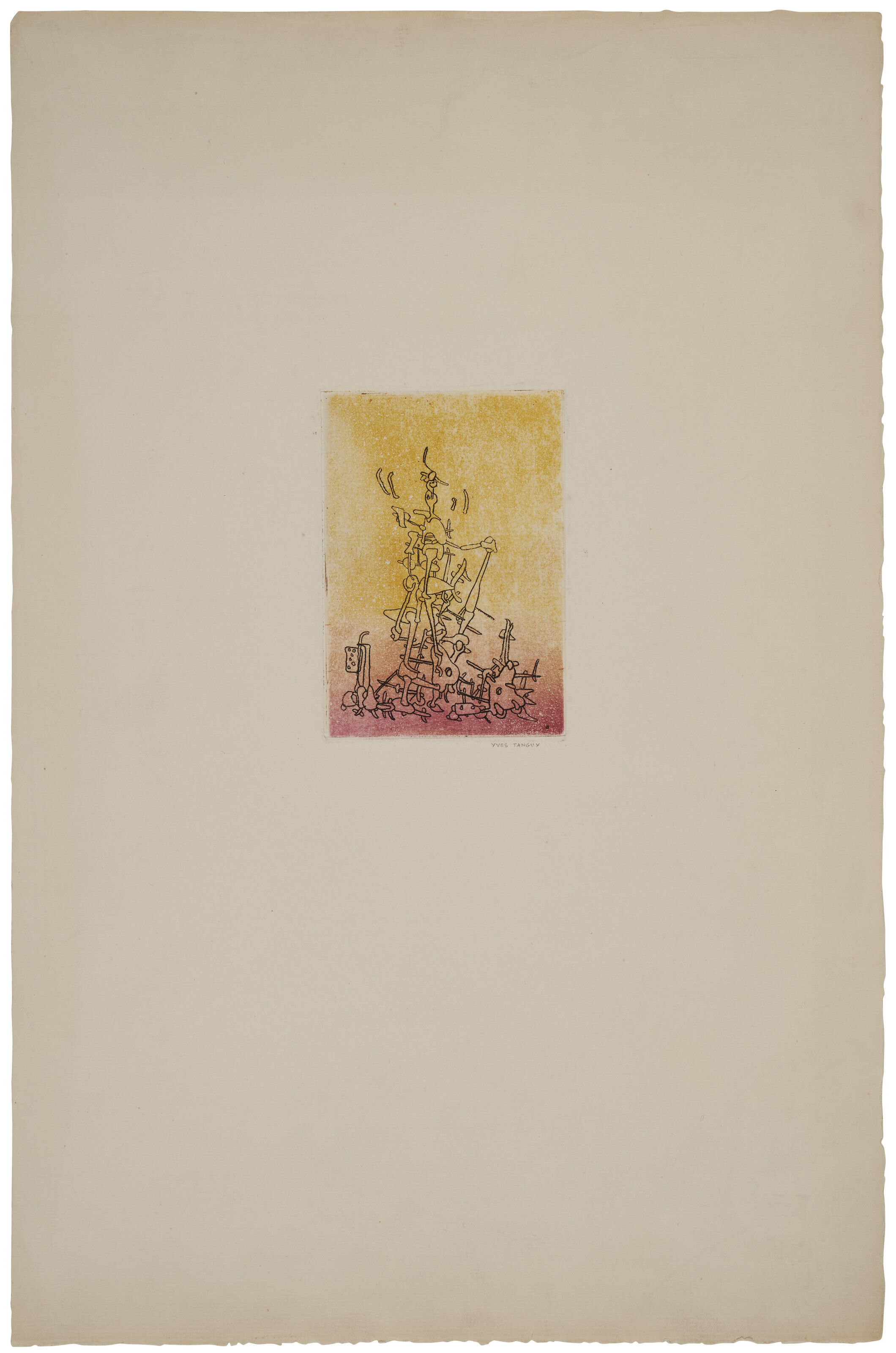 Yves Tanguy — Без названия, из серии "Микробы меняются во времени".