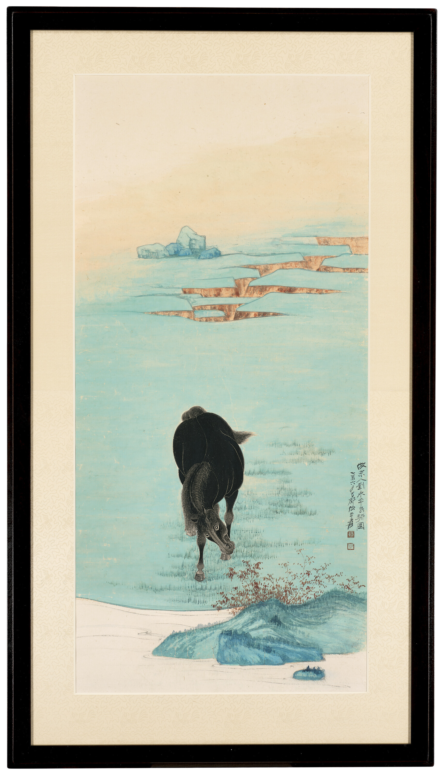 Zhang Daqian — Черный конь в честь Лю Юнняня, изображение 2
