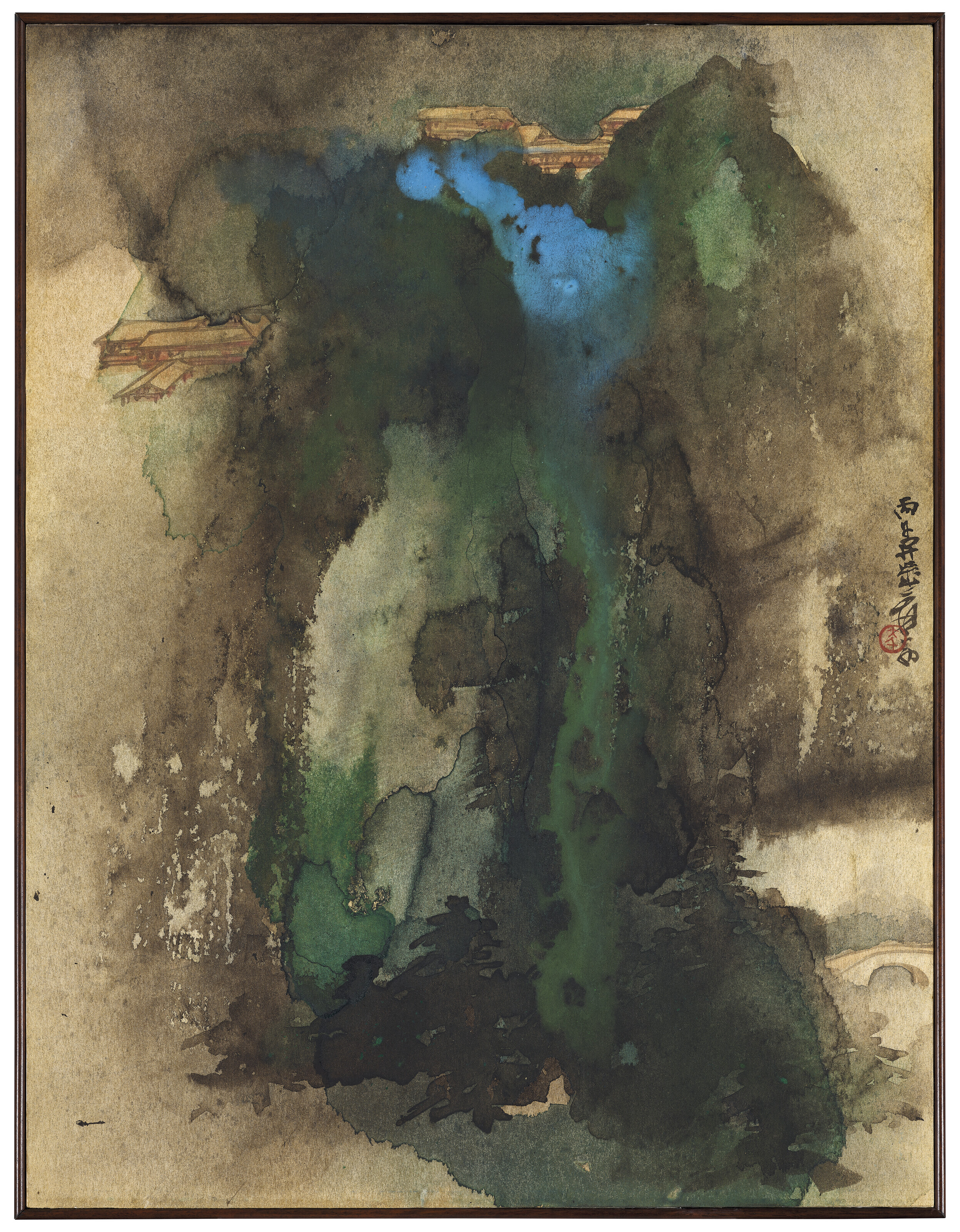 Zhang Daqian — Храм в горах, изображение 2