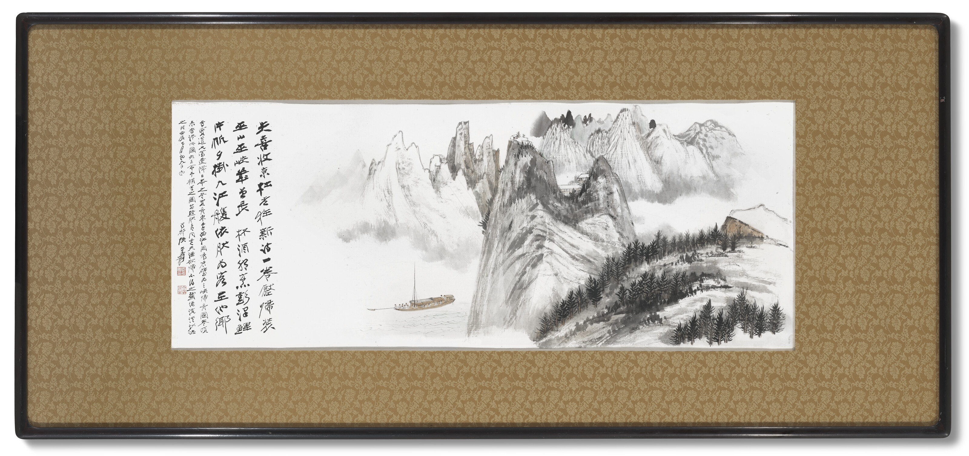 Zhang Daqian — Прогулка на лодке по горам, изображение 2