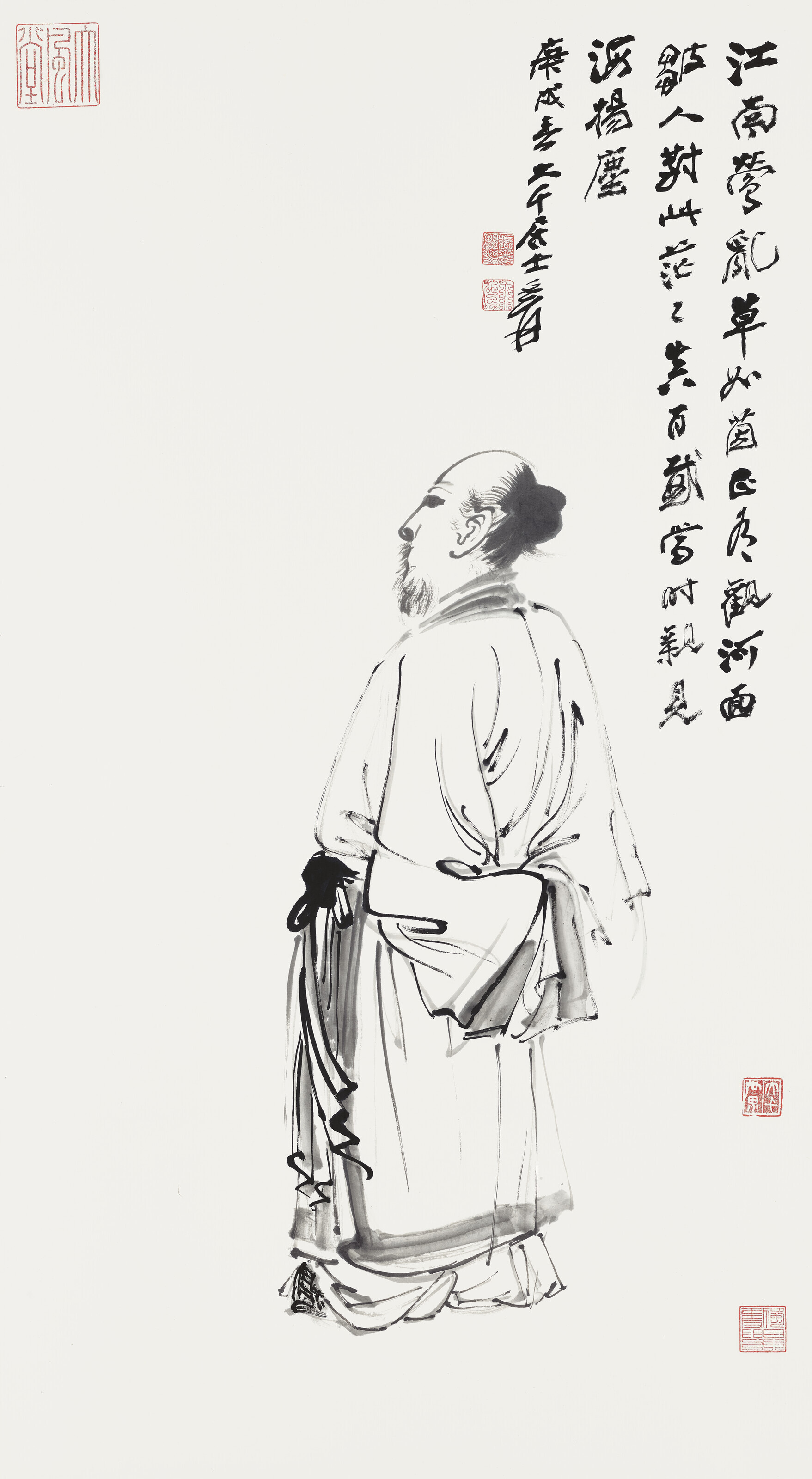 Zhang Daqian — Размышляя о возрасте у ручья, изображение 1