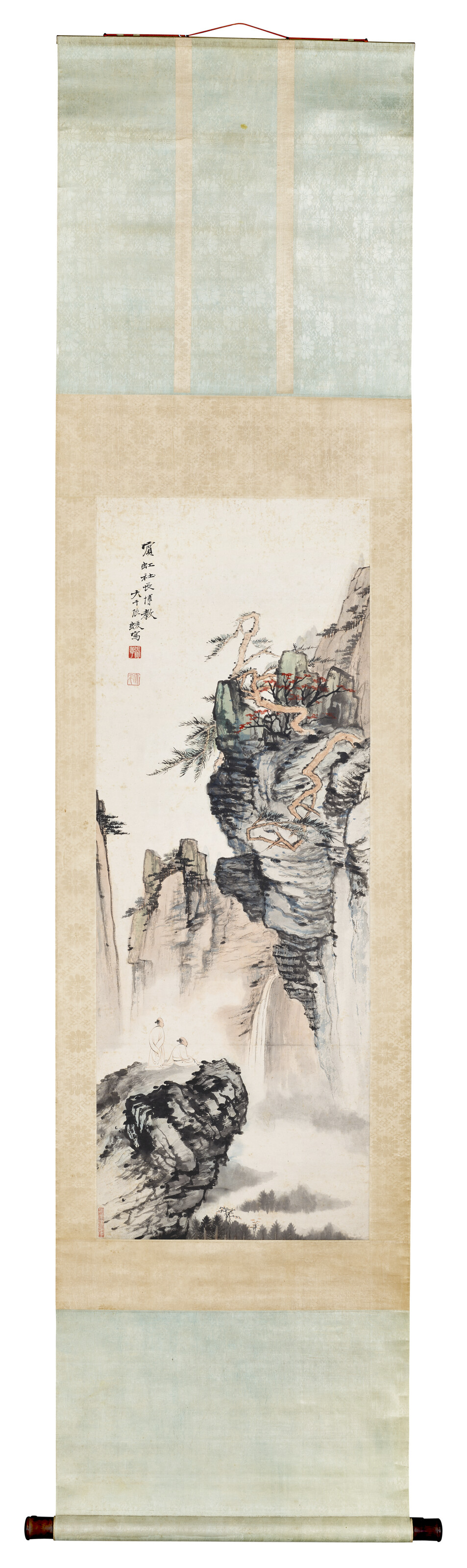 Zhang Daqian — Ученые, рассматривающие горы, изображение 2