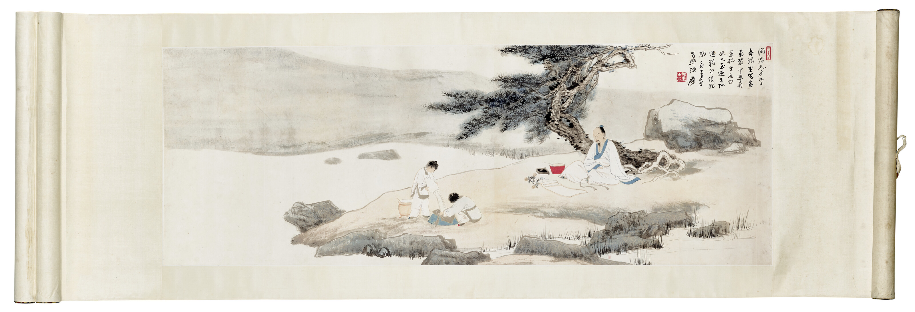 Zhang Daqian — Тао Юаньмин Собирает хризантему, изображение 2
