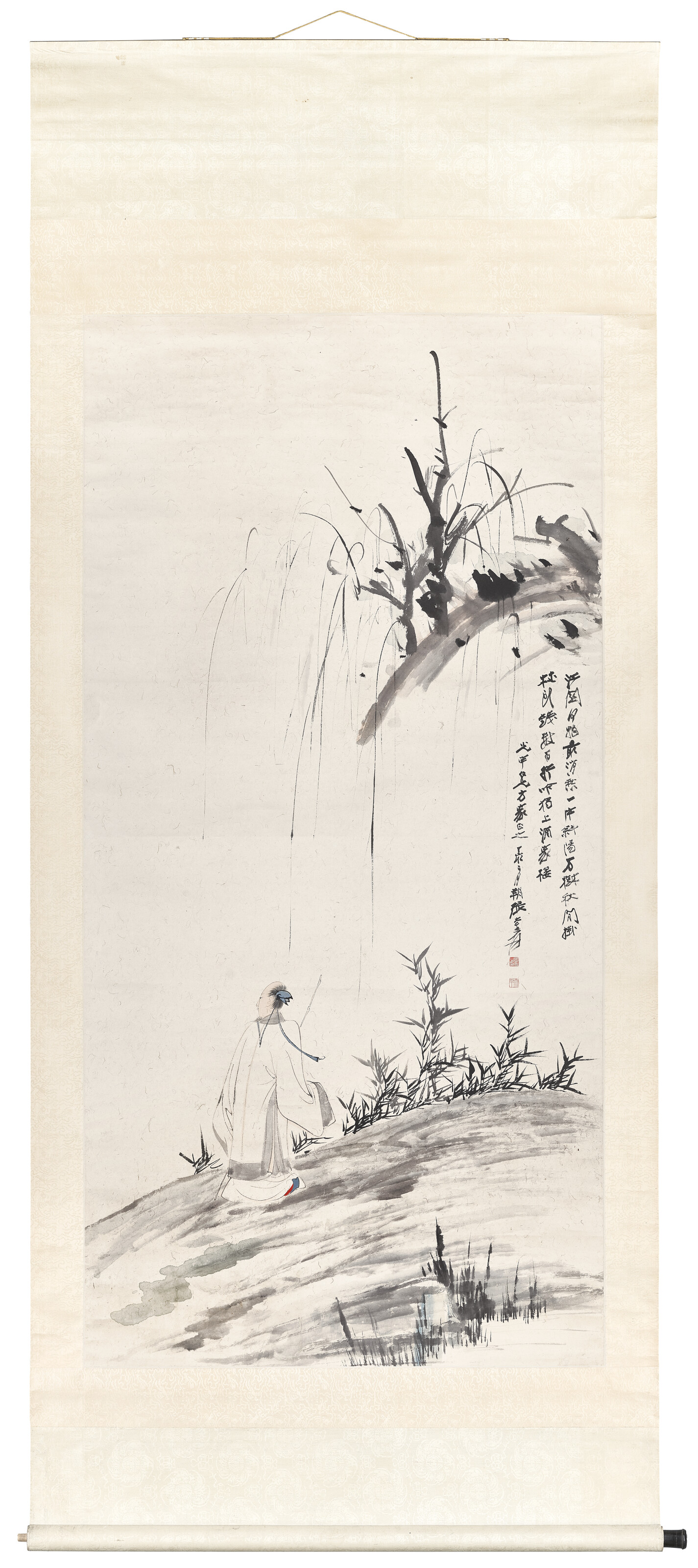Zhang Daqian — Ученый под ивами, изображение 2