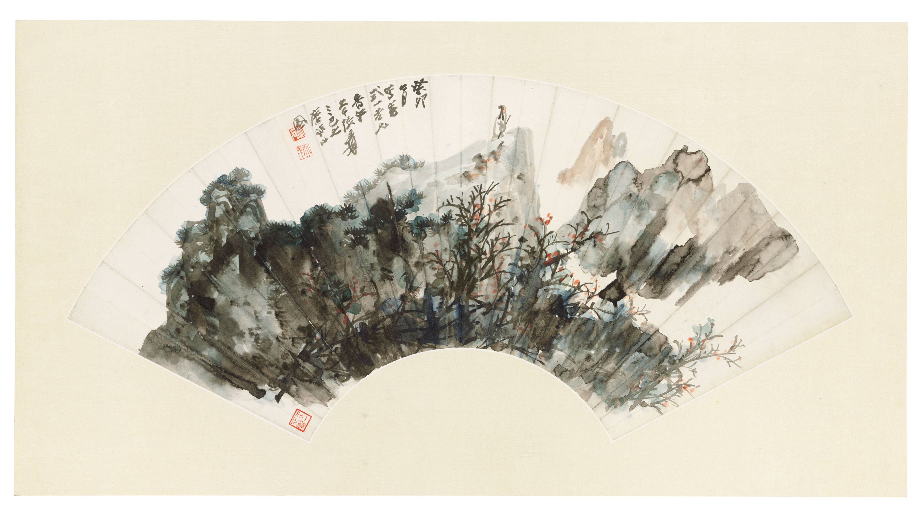 Zhang Daqian — Пейзаж/каллиграфия, изображение 2