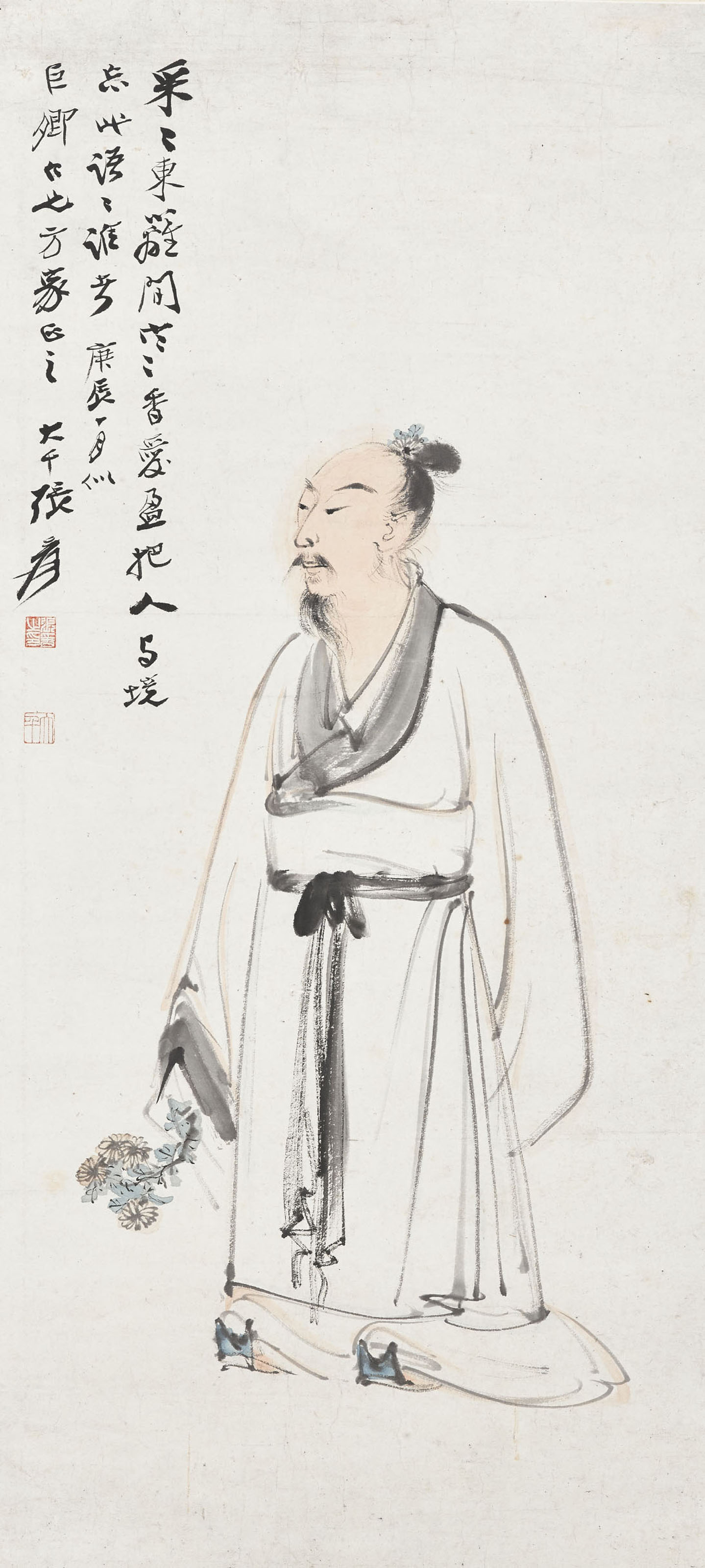 Zhang Daqian — Ученый с хризантемой