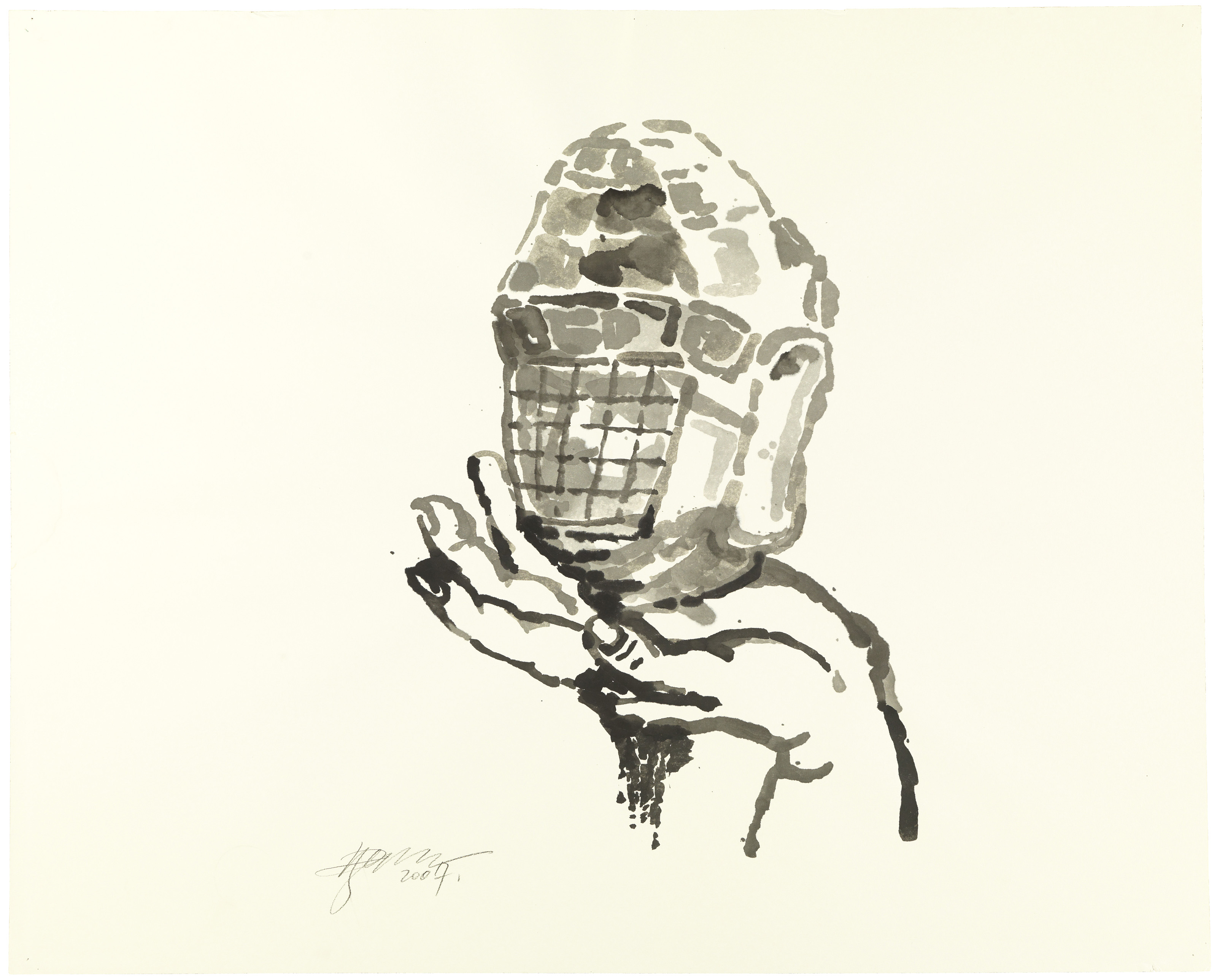Zhang Huan — Берлинский Будда (предварительный рисунок) 8