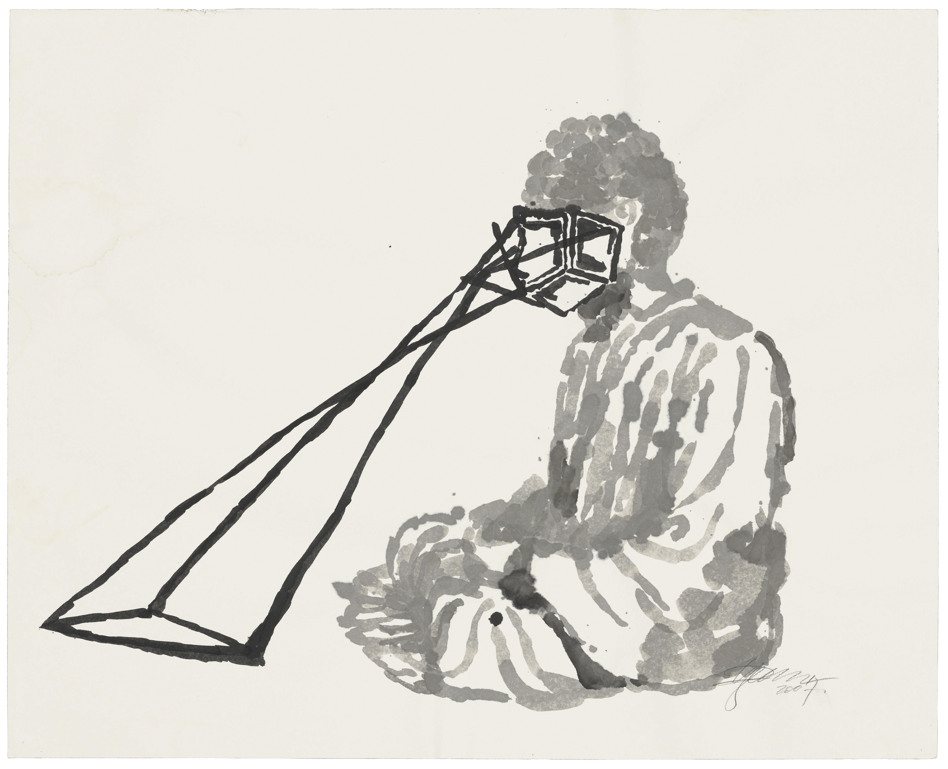 Zhang Huan — Берлинский Будда (предварительный рисунок) 3