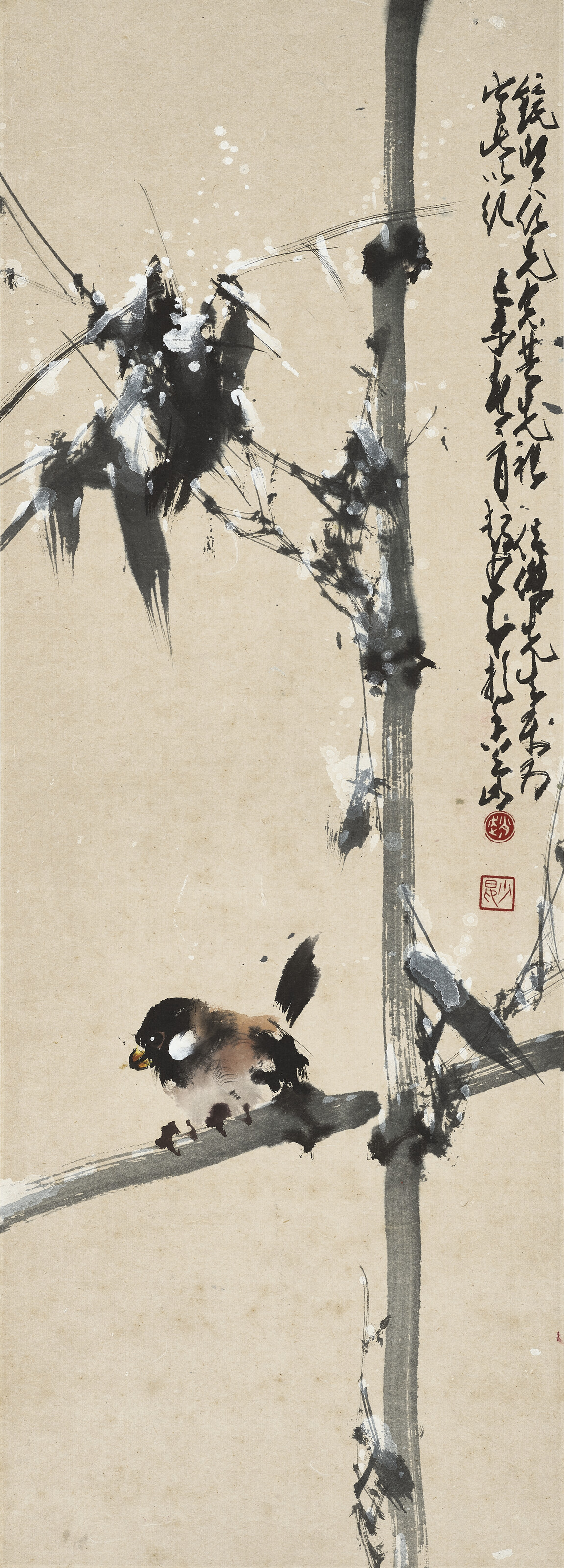 Zhao Shao'ang — Воробьи в снегу, изображение 2