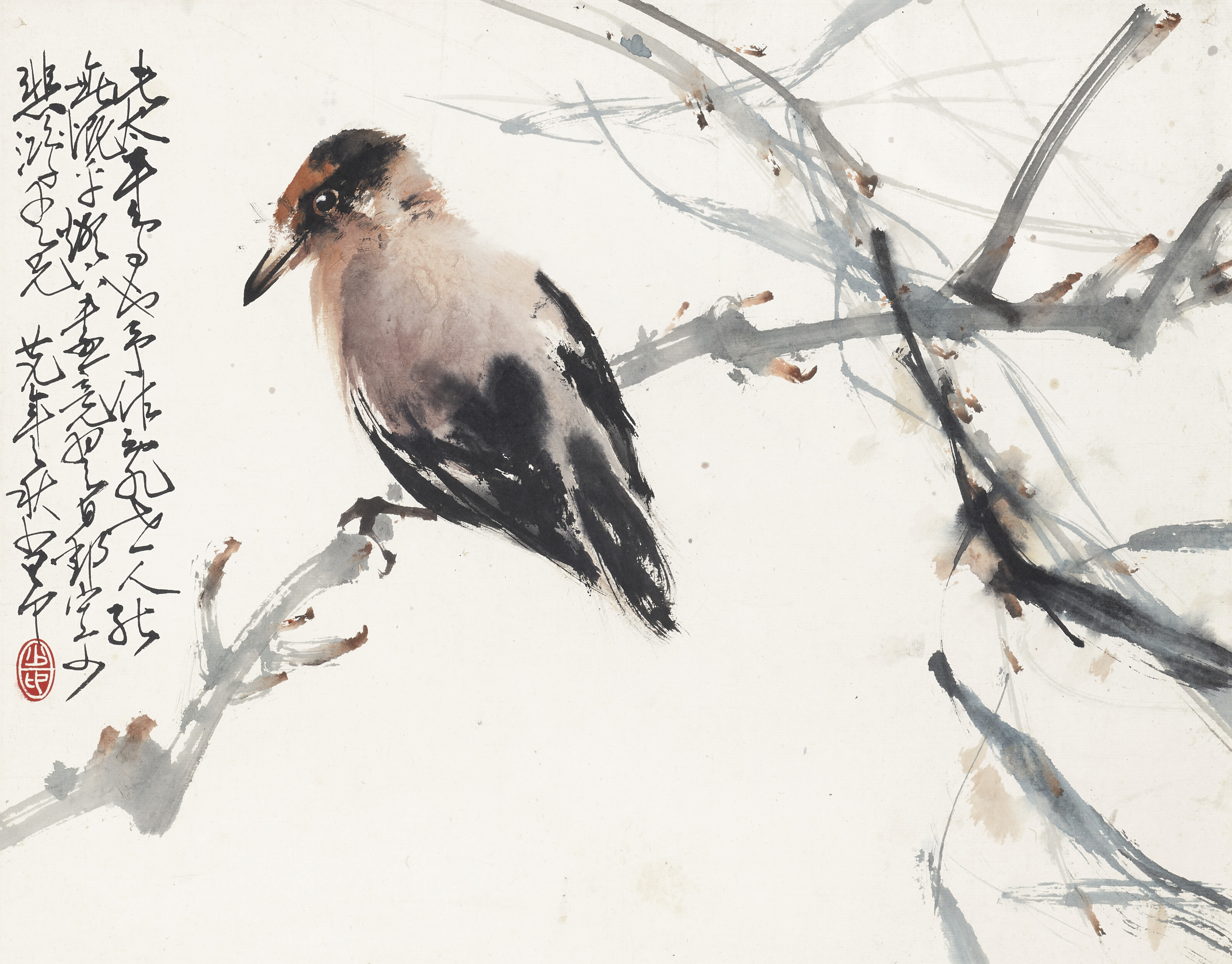 Zhao Shao'ang — Бамбук и богомол / Свиристелка, изображение 2