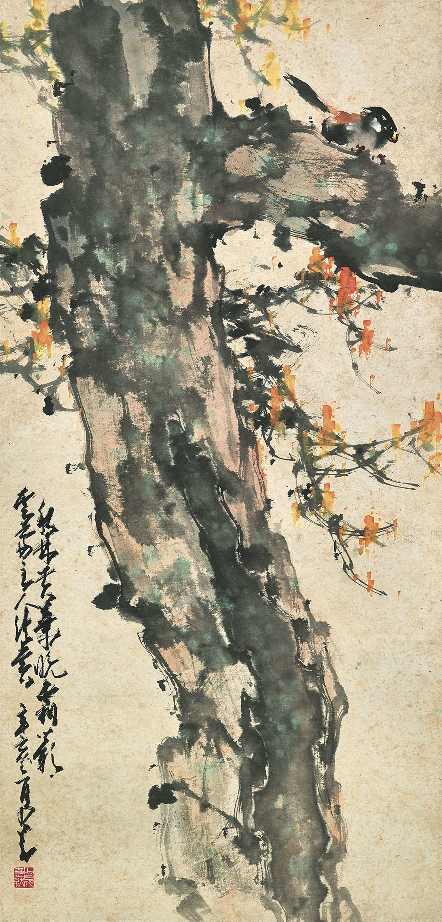 Zhao Shao'ang — Осенние листья и птица