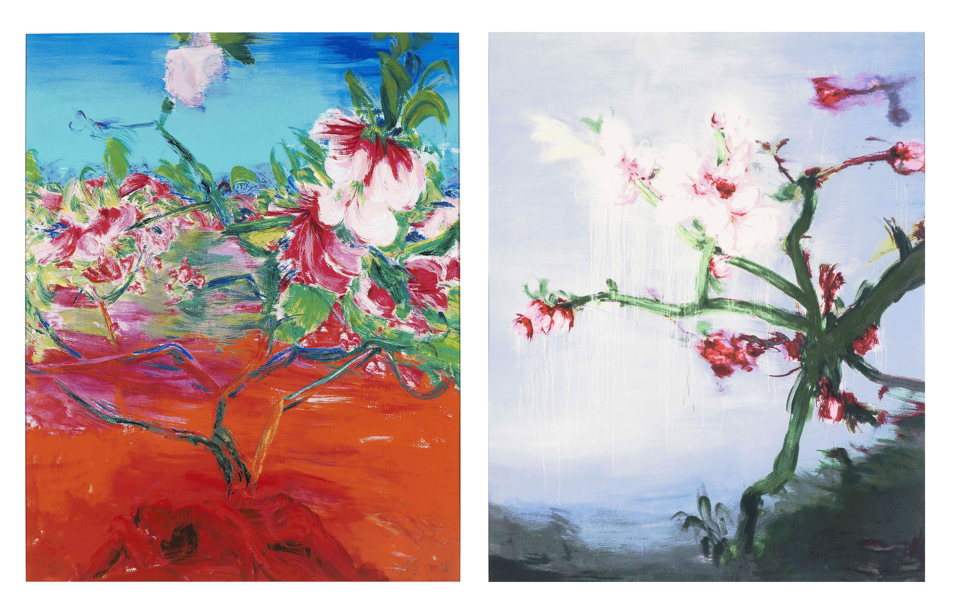 Zhou Chunya — Цветок персика ; & Цветок персикового дерева