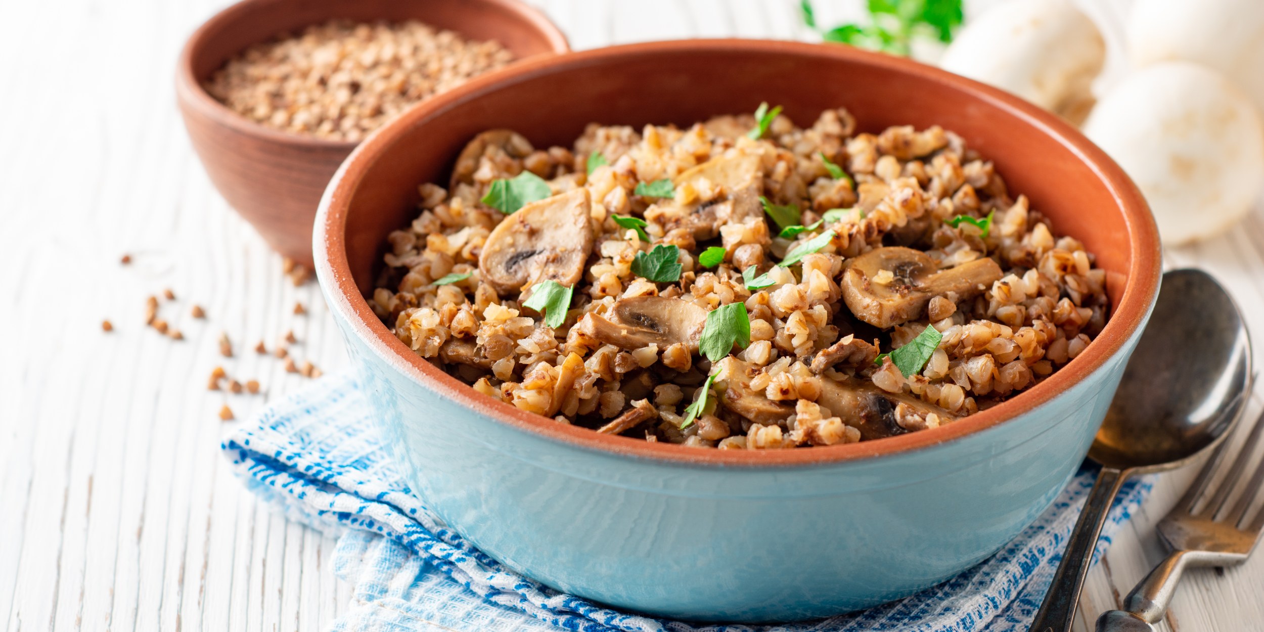 Гречка с грибами и луком