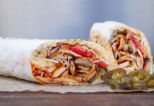 ShawarmaSandwichGyroFreshRollOfLavashpitaBreadChicken