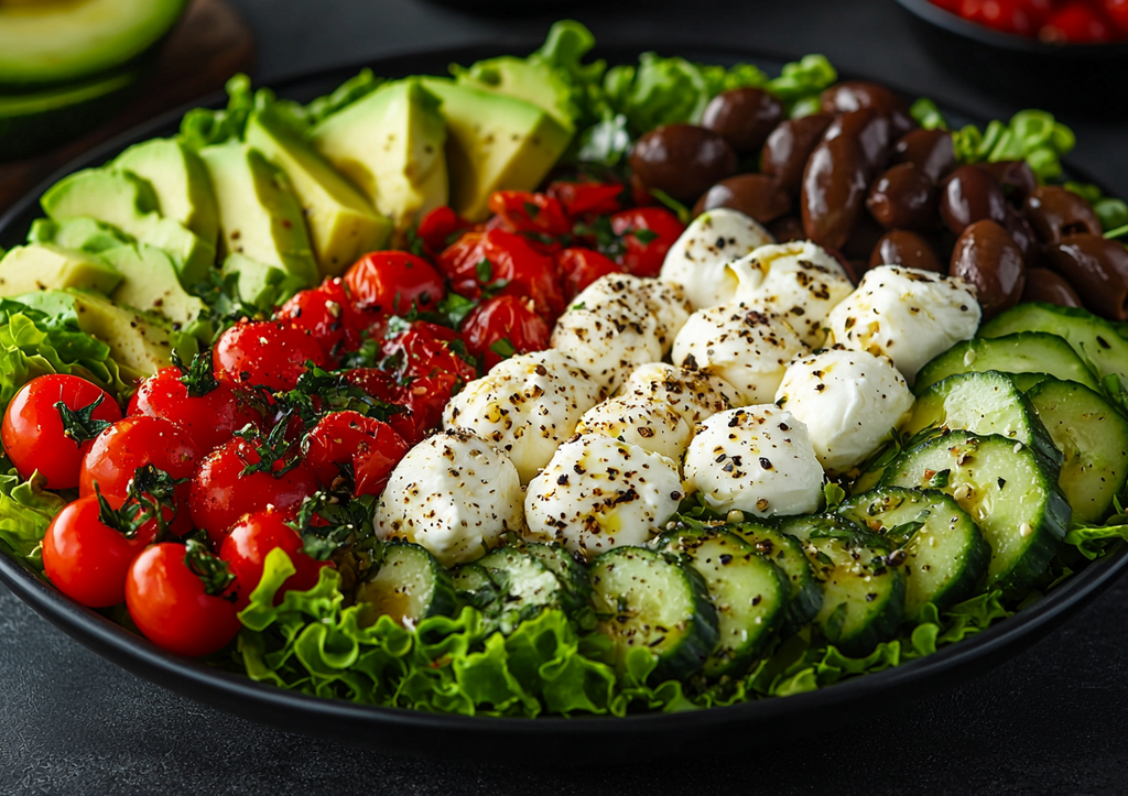 Лёгкий салат с моцареллой и медовой заправкой! Готовим шедевр за 10 минут