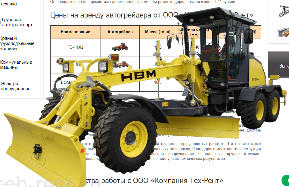 Автогрейдер BOMAG BG 160 аренда недорого