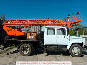 Автовышка на базе ГАЗ- 3309 телескопическая