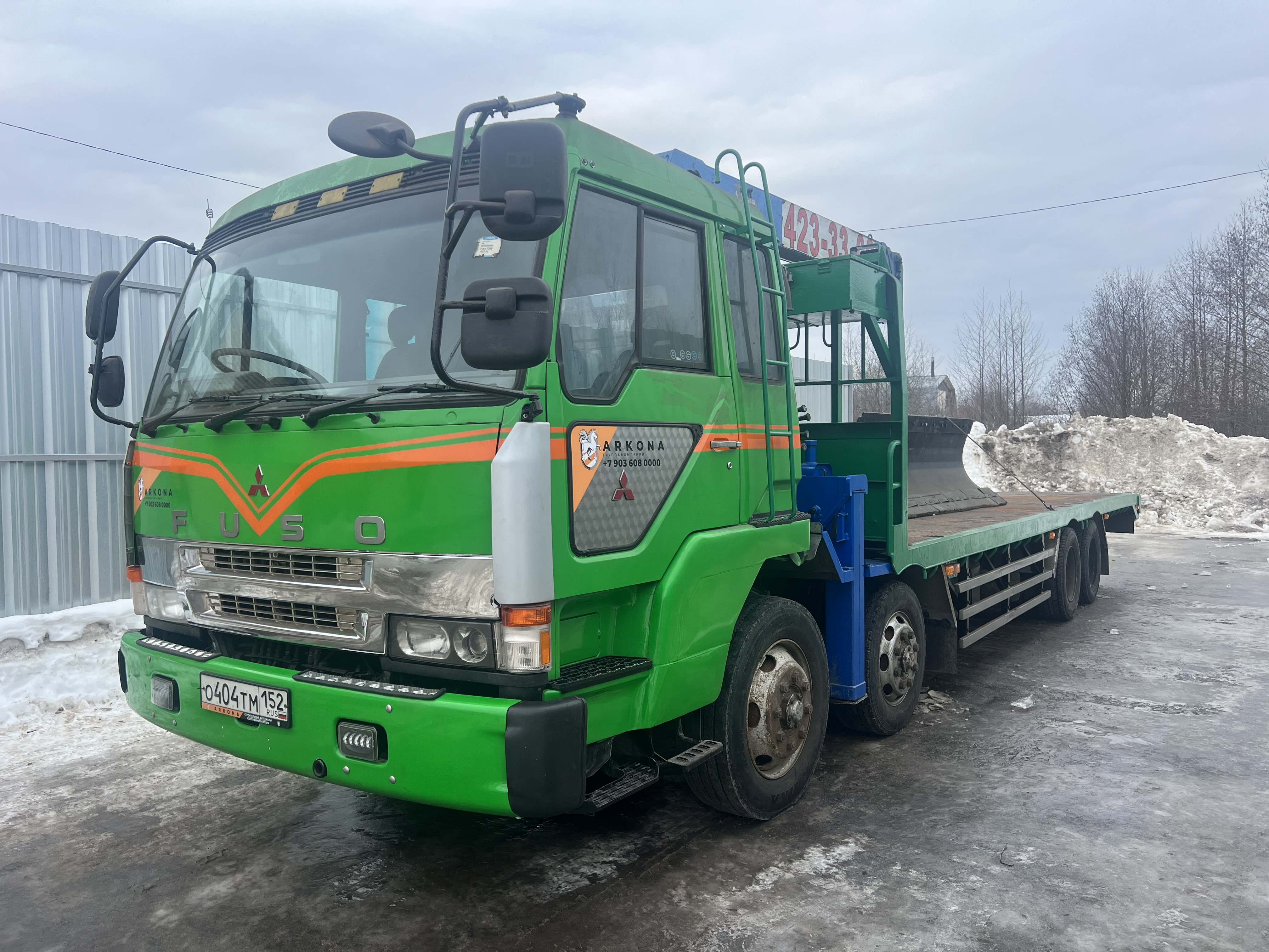 Трал эвакуатор с КМУ