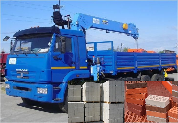 Услуги манипулятора- крана заказ кирпич газоблоки