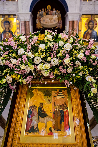 Слово архим. Мелхиседека  после Божественной литургии в день праздника Входа Господня в Иерусалим.