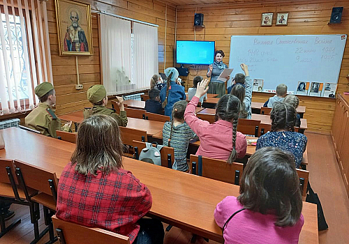 В воскресной школе прошло занятие на тему победы в Великой Отечественной войне.