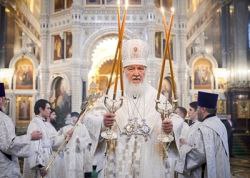 В Рождественский сочельник Святейший Патриарх Кирилл совершил Литургию в Храме Христа Спасителя в Москве