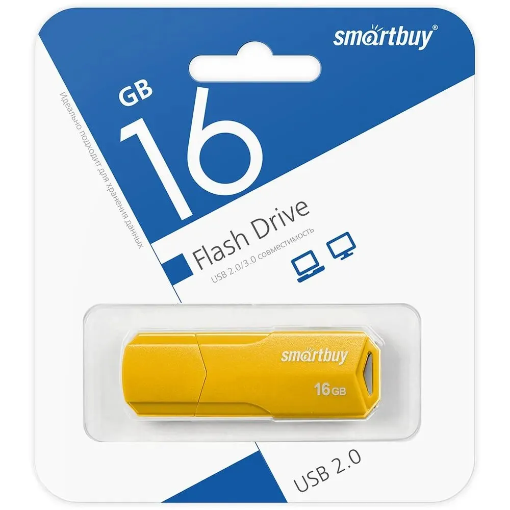 USB-флешка SMARTBUY SB16GBCLU-Y UFD 2.0 16GB Clue Yellow