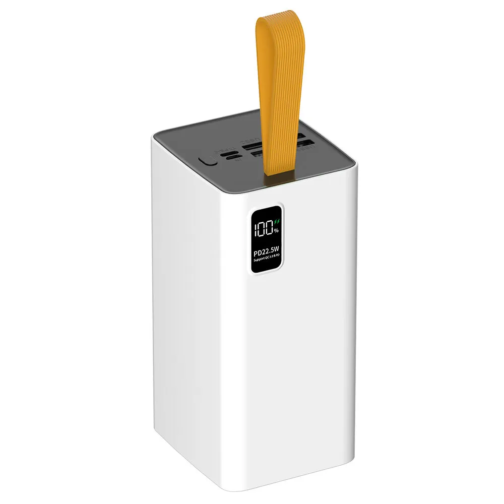 Внешний аккумулятор PERO PB10 60000 mAh, Li-Pol, output USB-C + 4 USB-A, белый