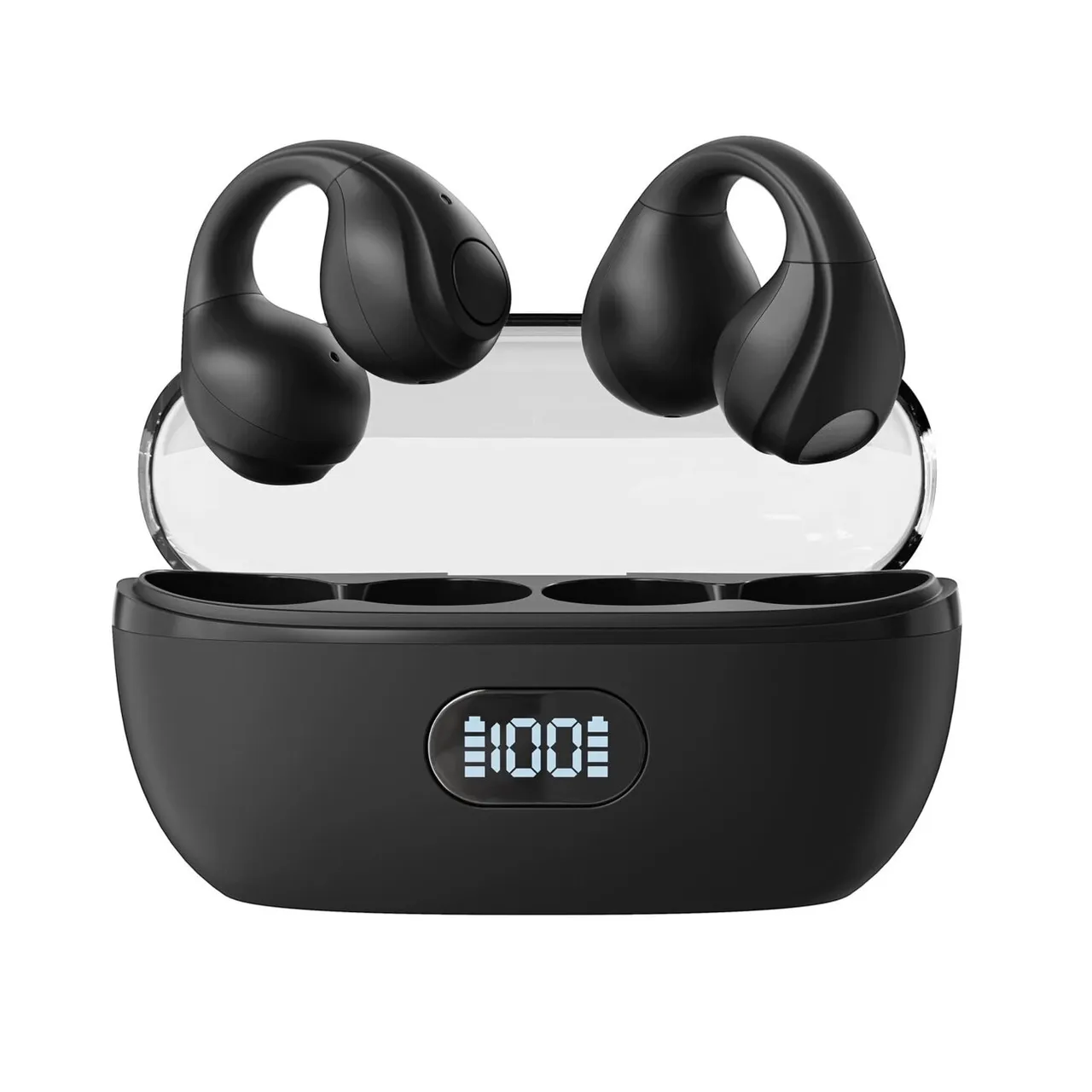Беспроводная стереогарнитура Breaking BT-04 Clips, LED, Bluetooth 5.3 (Черный), фото 1