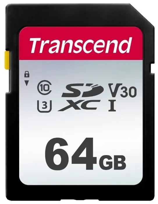 Карта памяти Transcend TS64GSDC300S SDXC 300S, 64GB UHS-I Class U3 V30, фото 1