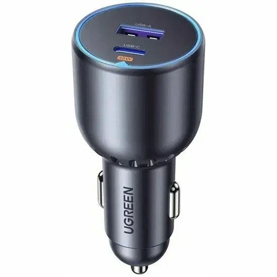 Автомобильное зарядное устройство UGREEN EC701 (35023) 63W 2*USB-C PD 3.0&USB-A w/o Cable Fast Car Charger Gray, фото 1