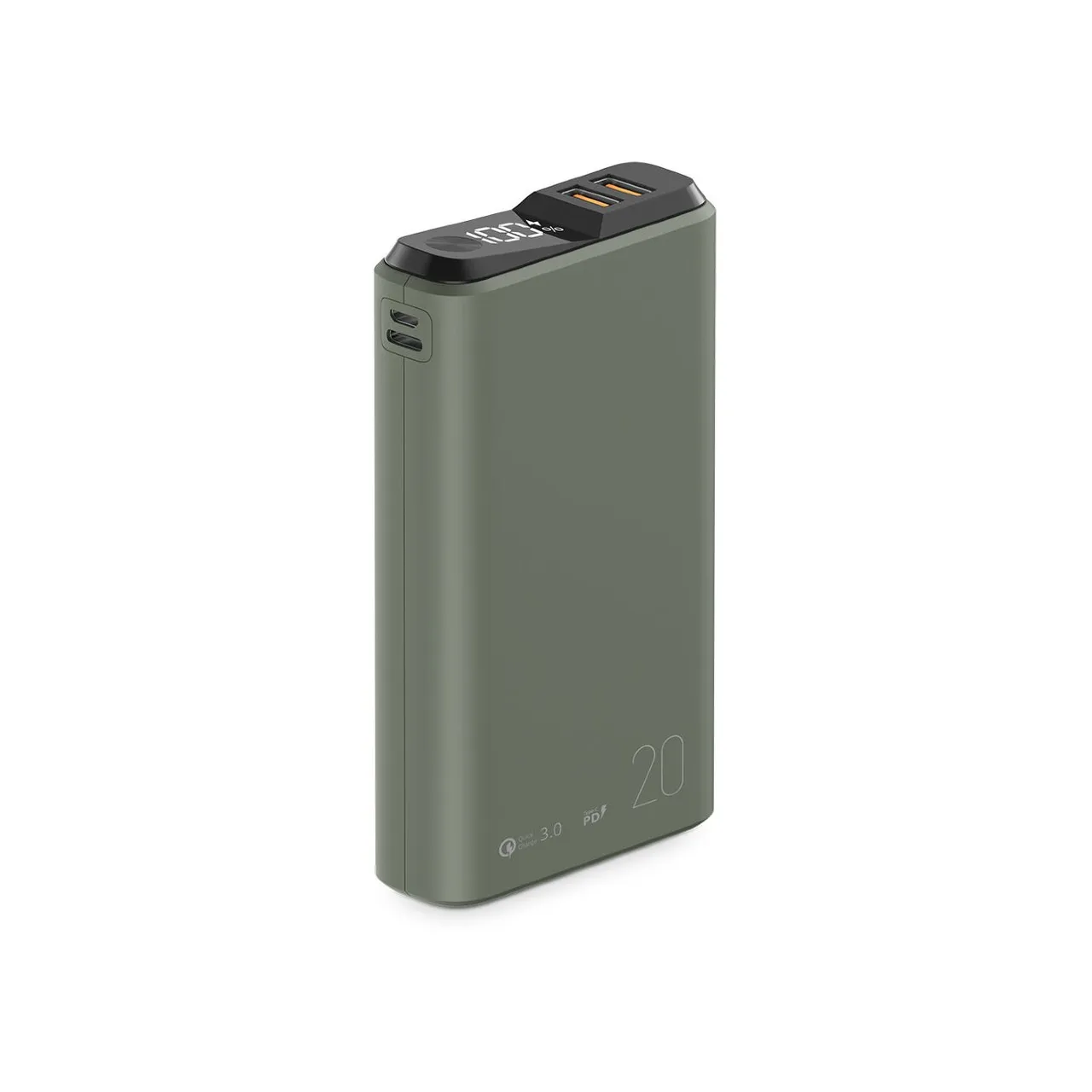 Аккумулятор внешний резервный OLMIO QS-20 (39187) 20000mAh тёмно-зелёный, фото 1