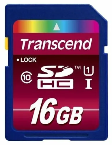 Карта памяти SDHC Transcend Ultimate, 16 Гб, UHS-I Class 10 U1, чтение: до 90Мб/с