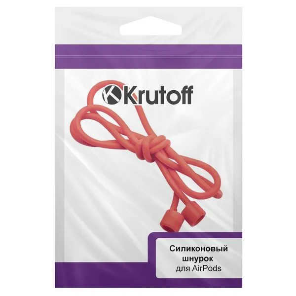 Силиконовый шнурок Krutoff для AirPods красный