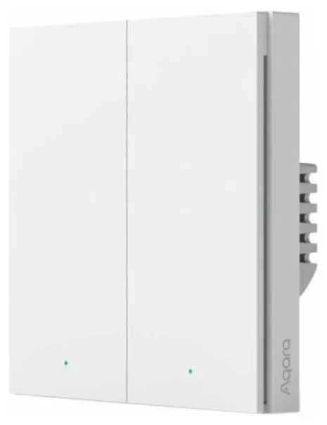 Умный выключатель Aqara Smart Wall Switch H1 EU двухклавишный (WS-EUK02), фото 1