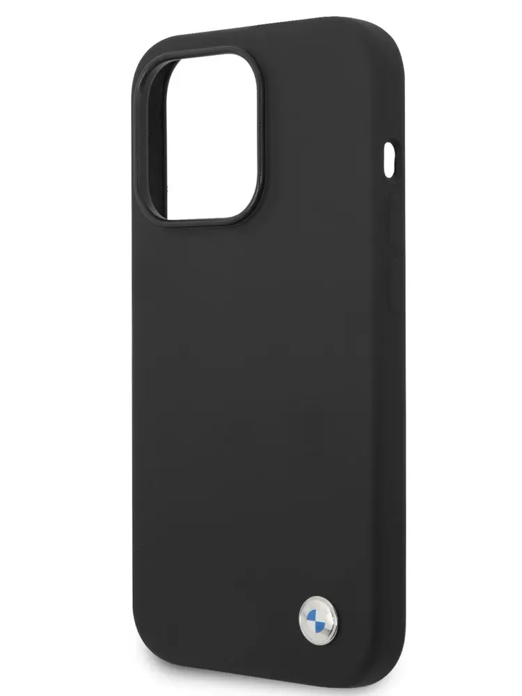BMW для iPhone 15 Pro Max чехол Signature Liquid silicone Metal logo Hard Black