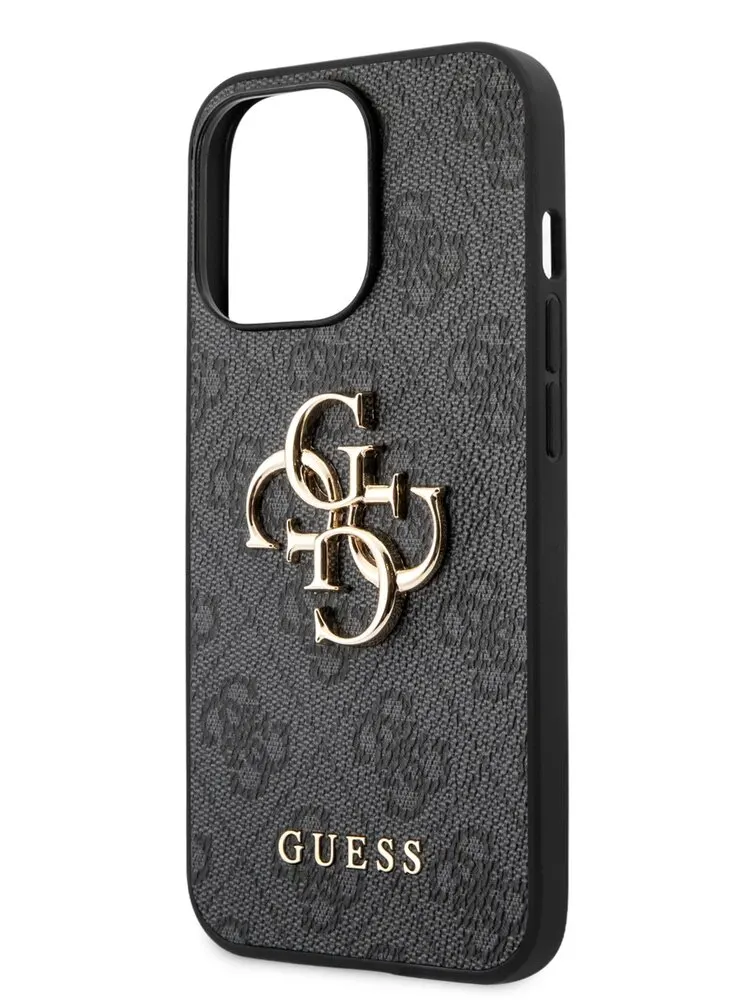 Guess для iPhone 13 Pro Max чехол PU 4G Big metal logo Hard Grey