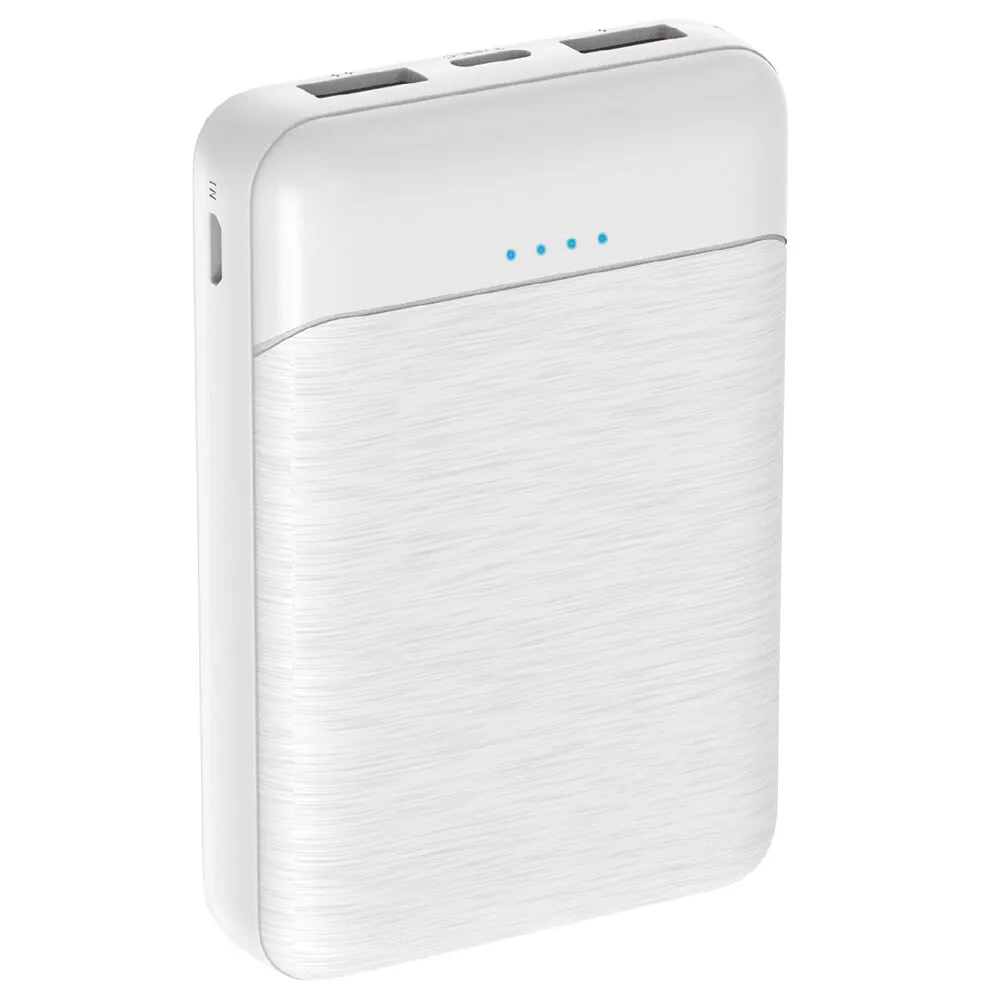 Внешний аккумулятор PERO PB01 5000 mAh, Li-Pol, output 2xUSB-A 2.1A, белый