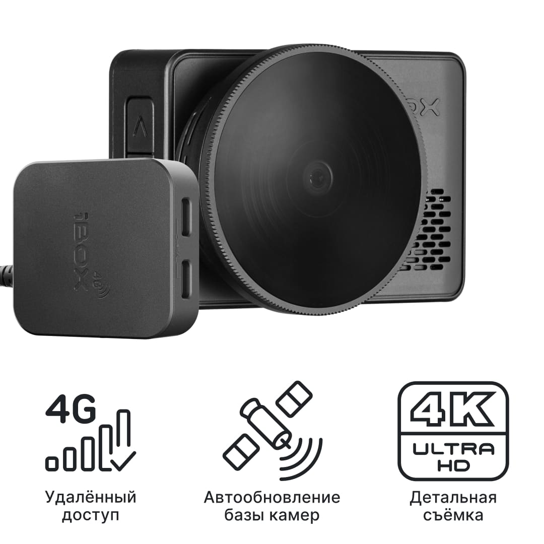 Видеорегистратор с базой камер iBOX RoadScan PRO 4K + Адаптер питания Cloud Cord Type-C CC 58 с технологией Контроль