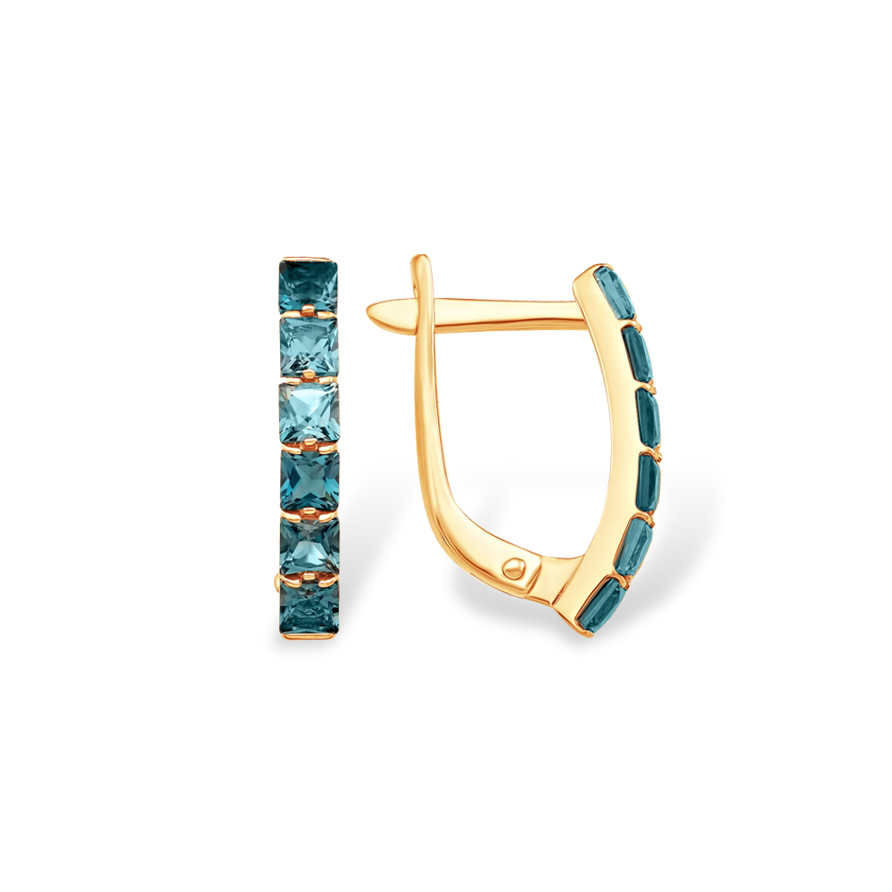Серьги из золота с лондон ситаллом
