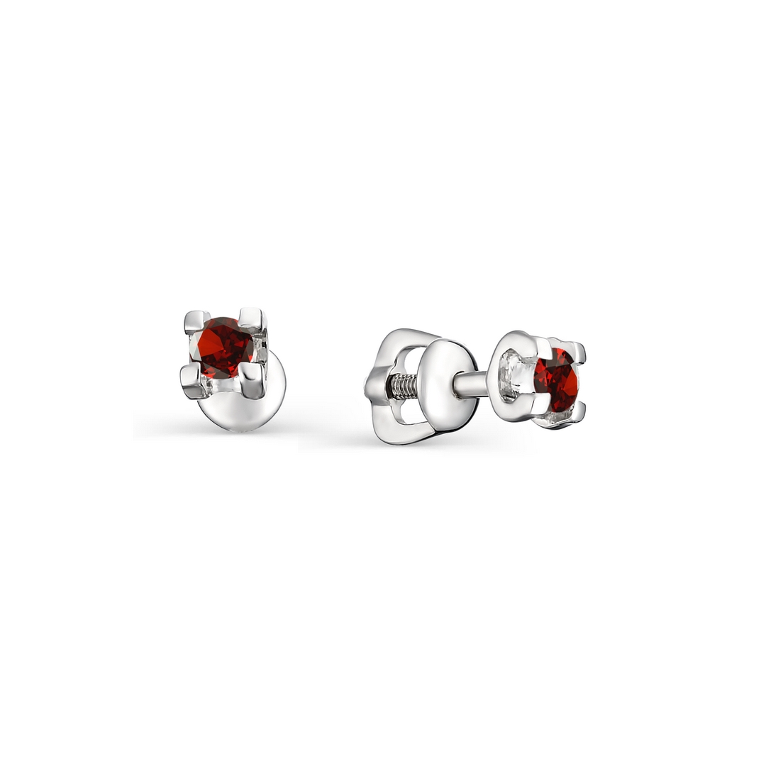 Серьги из серебра с гранатами